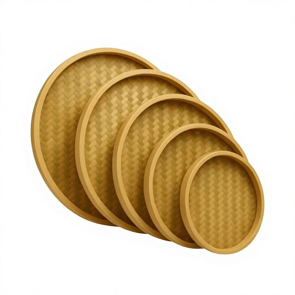 Bambuura Artisan Handwoven Bamboo Tray & Basket