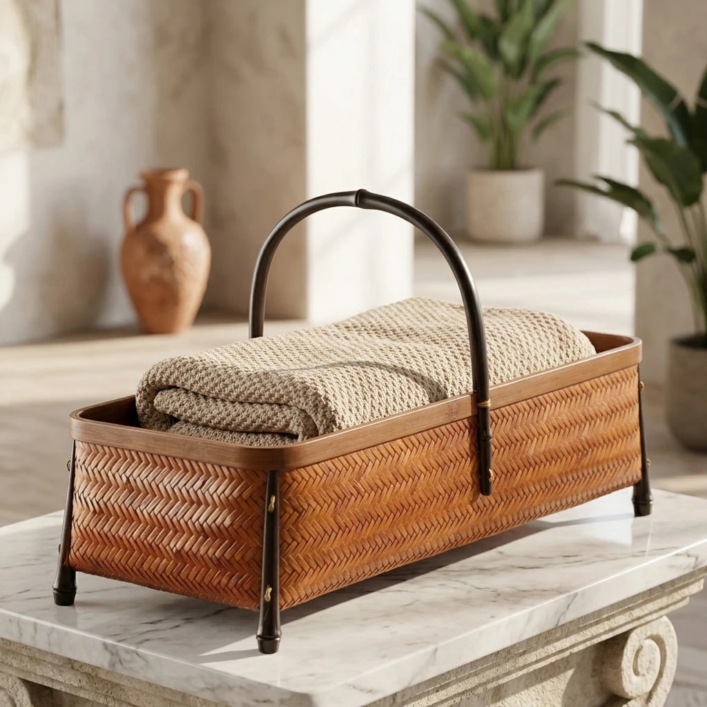 Organizer Basket with Throw Blanket